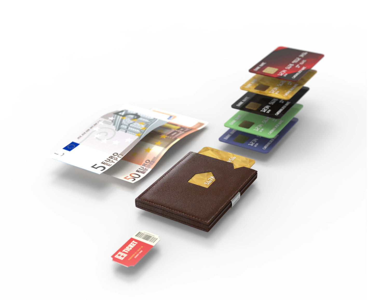 EXENTRI Wallet Brown